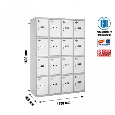 SIMONLOCKER DESM. 4 PUERTAS 4/16 300 (1200) GR/BL