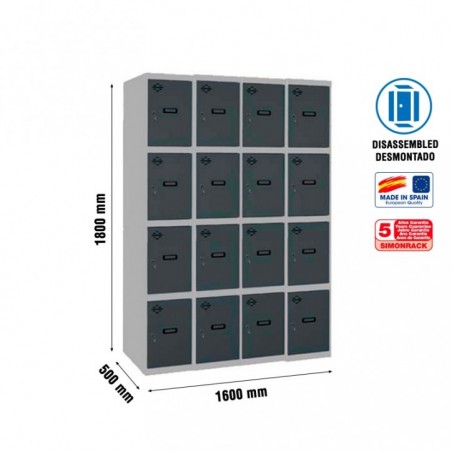 SIMONLOCKER DESM. 4 PUERTAS 4/16 400 (1600) GR/AN