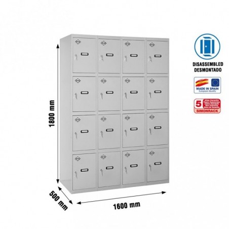 SIMONLOCKER DESM. 4 PUERTAS 4/16 400 (1600) GRI