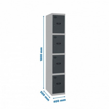 SIMONLOCKER PROF.DISM.4 PUERTA 1/4 400 IN GR/AN