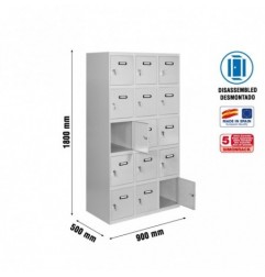 SIMONLOCKER DESM. 5 PUERTAS 3/15 300 (900) GRIS