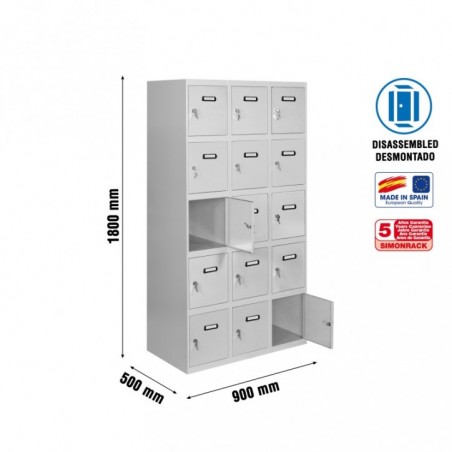 SIMONLOCKER DESM. 5 PUERTAS 3/15 300 (900) GRIS