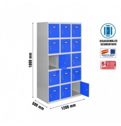 SIMONLOCKER DESM. 5 PUERTAS 3/15 400 (1200) GR/AZ