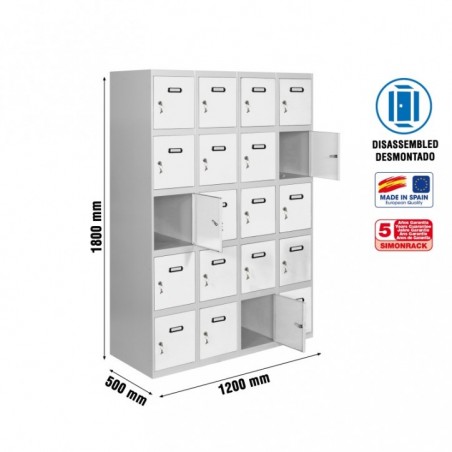 SIMONLOCKER DESM. 5 PUERTAS 4/20 300 (1200) GR/BL