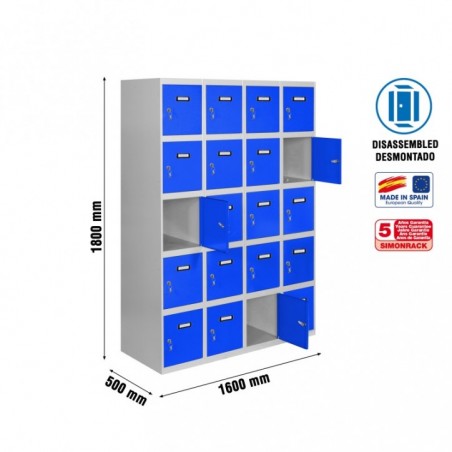 SIMONLOCKER DESM. 5 PUERTAS 4/20 400 (1600) GR/AZ