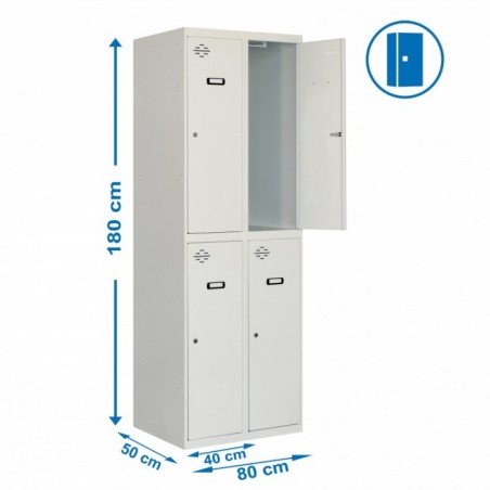 SIMONLOCKER PROF.MON.TANDEM 2/4 400 (800) GRIS