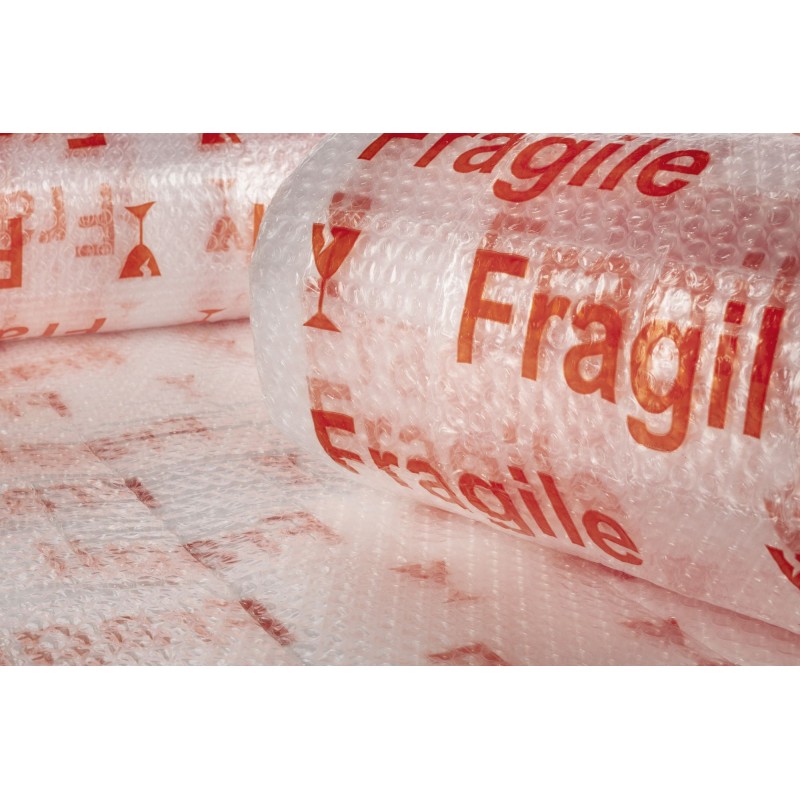 BURBUJA TRANSPARENTE (FRAGIL) IMPRESO 0,4X25m