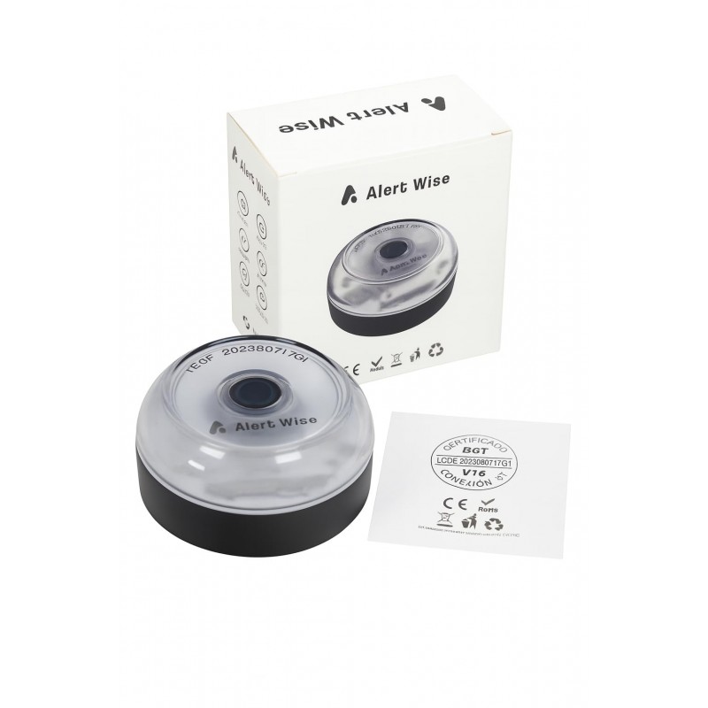 Baliza Alert Wise v16 Geolocalizada LED Homologada DGT Visibilidad 1 Km App SOSAlert Negra