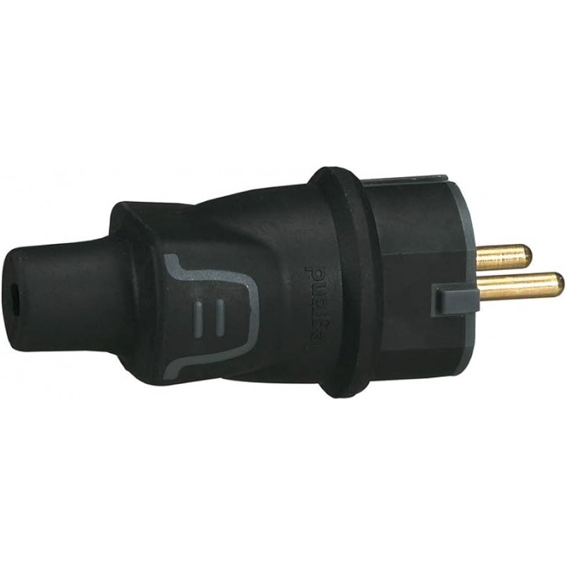 CLAVIJA CAUCHO 2P+T 16A NEGRA
