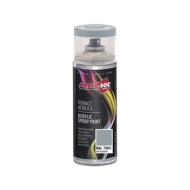 Pintura acrílica 400 ml RAL 7001 GRIS PLATEADO MATE