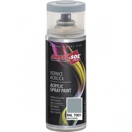 Pintura acrílica 400 ml RAL 7001 GRIS PLATEADO MATE