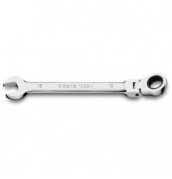 142SN 19 Llave combinada articulada con carraca, cromada