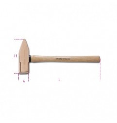1370BA 1000 Martillo de mecánico tipo alemán, mango de madera, antichispa