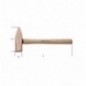 1370BA 1000 Martillo de mecánico tipo alemán, mango de madera, antichispa