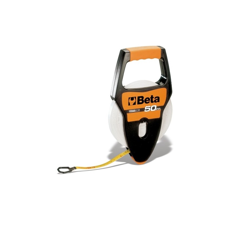1694A/L30 Disco métrico con asa, carcasa en ABS antichoque, cinta de fibra de vidrio recubierta en PVC