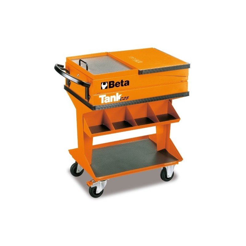 C25 Carro Tank con bandeja, naranja