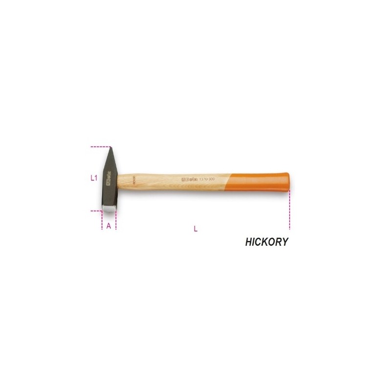 1370 200 Martillo de mecánico tipo alemán, mango de madera