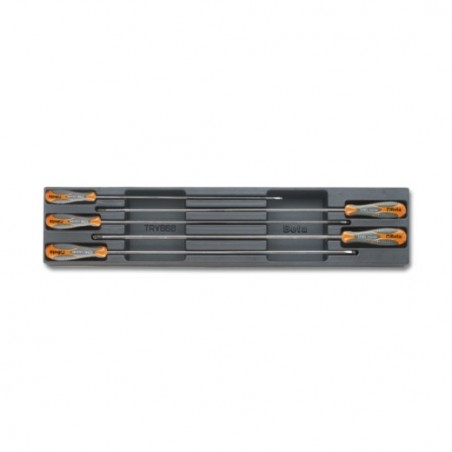 T183 Termoformado rígido con destornilladores planos y Phillips&reg,, modelo largo, BetaMax