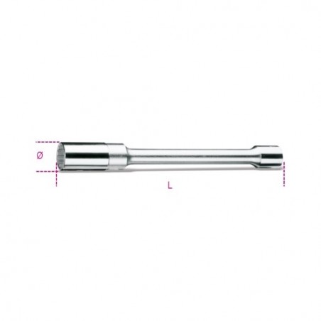 956L 16 Vaso poligonal con cuadrado hembra de 1/2&quot,, de tipo largo, para bujías
