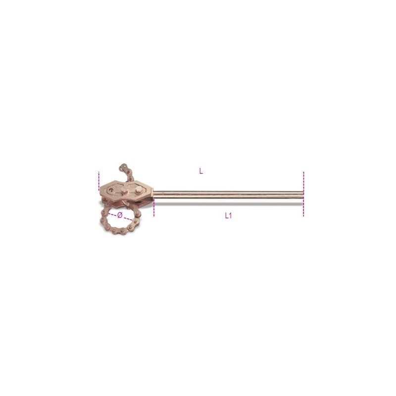 386BA 100 Llave de cadena tipo pesado, antichispa