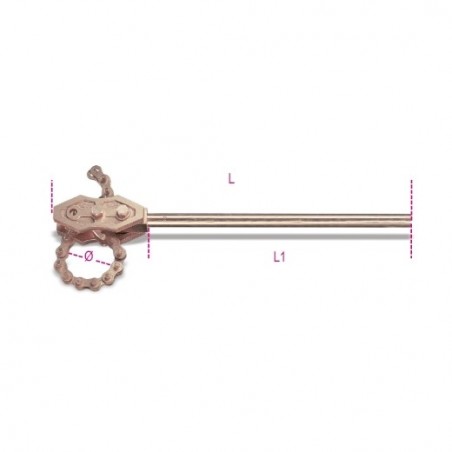 386BA 200 Llave de cadena tipo pesado, antichispa