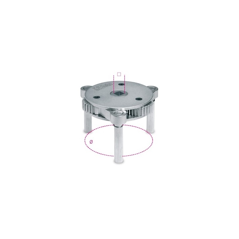 1493/U Llave autoajustable de 3 brazos para filtros de aceite a la derecha y a la izquierda