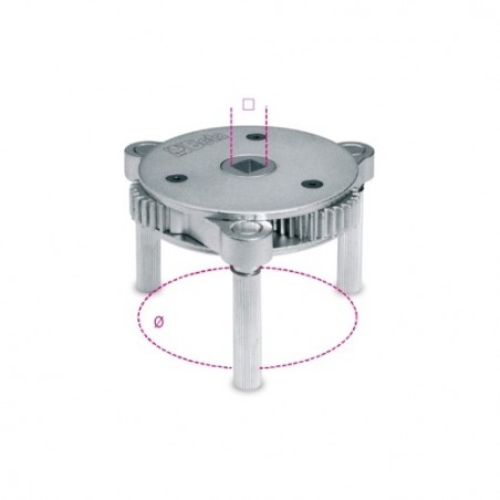 1493/U Llave autoajustable de 3 brazos para filtros de aceite a la derecha y a la izquierda