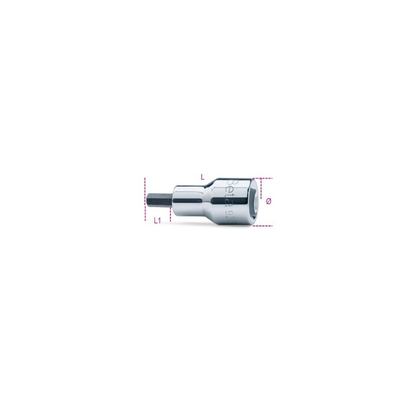 920PE-AS 1/4 Vaso de 1/2&quot, con punta plana, cromado