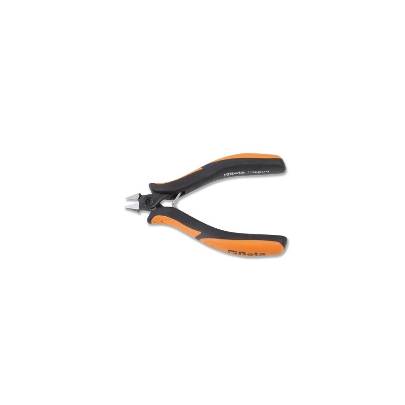 1186BM /2 Alicate de corte diagonal raso, de bocas adelgazadas descargadas con mangos en bimaterial