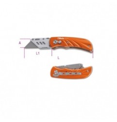 1777T Cúter de cuchilla trapezoidal con mango de aluminio, con 5 cuchillas