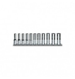 920ASL/SB11 Juego de 11 vasos de 1/2&quot, poligonales largos, en soporte