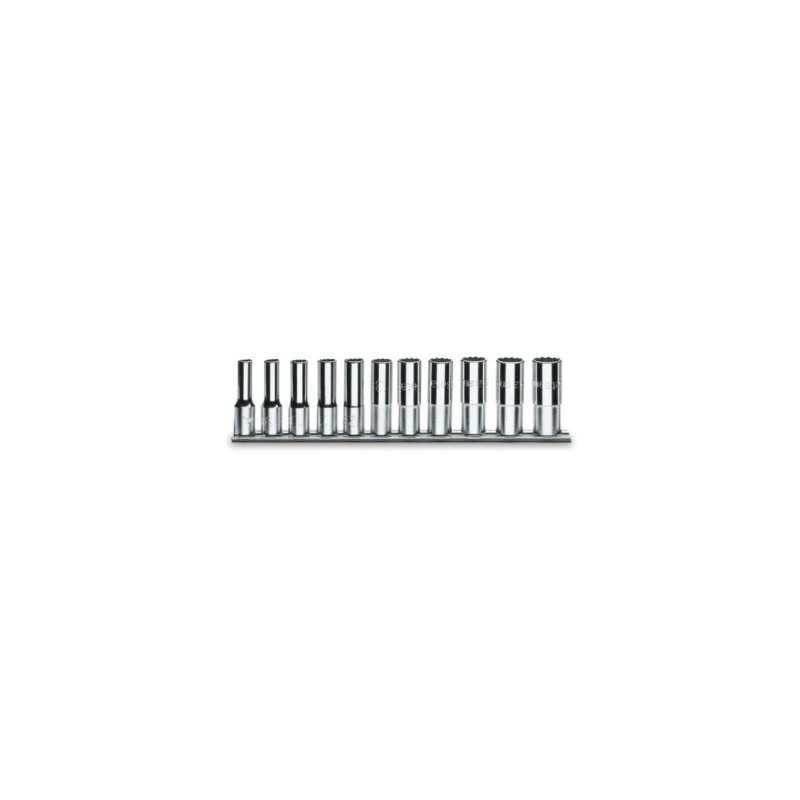 920ASL/SB11 Juego de 11 vasos de 1/2&quot, poligonales largos, en soporte