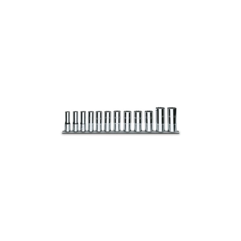910ASL/SB12 Juego de 12 vasos de 3/8&quot, poligonales largos, en soporte