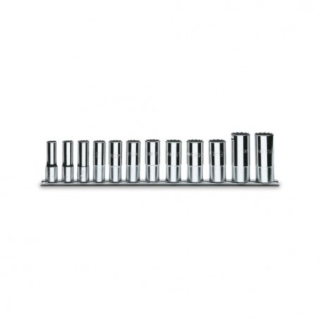 910ASL/SB12 Juego de 12 vasos de 3/8&quot, poligonales largos, en soporte