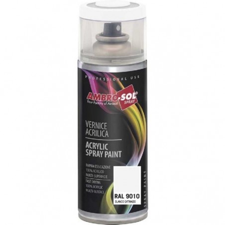 Pintura acri­lica 400 ml RAL 9010 BLANCO SATINADO (60 gloss)
