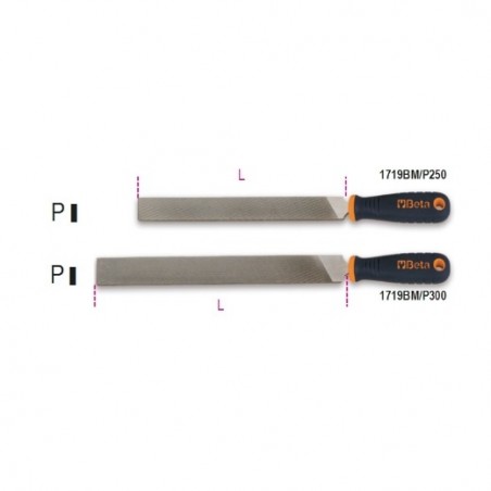 1719BMB/P 250 Lima plana de corte universal, con mango