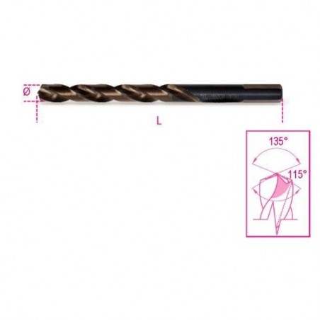 416 2,50 Broca HSS-G helicoidal con afilado especial de doble filo