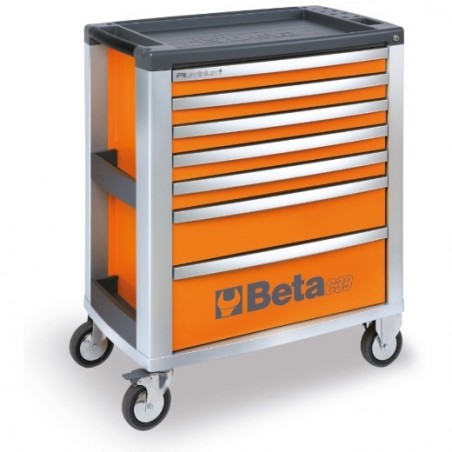 C39-7/O Cajonera móvil con 7 cajones, naranja