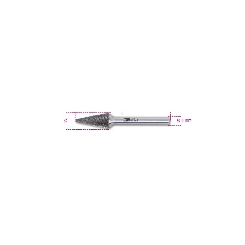 426MD/T12 Lima rotativa de metal duro, corte cruzado HM6