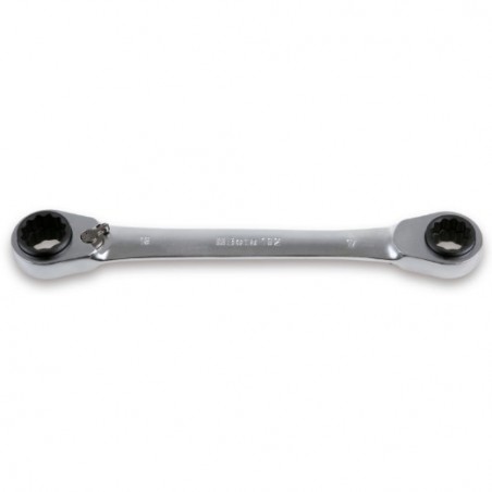 192 8-13 Llave de estrella doble con carraca reversible, cromada