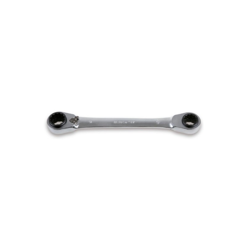 192 16-19 Llave de estrella doble con carraca reversible, cromada