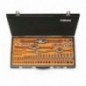 446/C48 Surtido de machos y terrajas de acero cromado y accesorios de rosca métrica, en caja de madera
