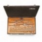446ASC/C37 Surtido de machos y terrajas de acero cromado y accesorios de rosca UNC, en caja de madera