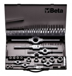 447/C53 Surtido de machos y terrajas HSS y accesorios de rosca métrica, en caja de metal