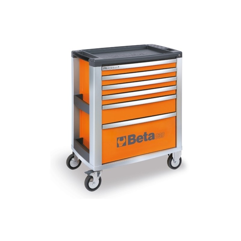 C39-6/O Cajonera móvil con 6 cajones, naranja