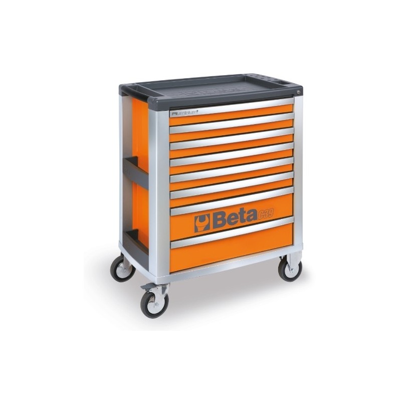 C39-8/O Cajonera móvil con 8 cajones, naranja