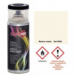 Pintura acri­lica 400 ml RAL 9001 BLANCO CREMA