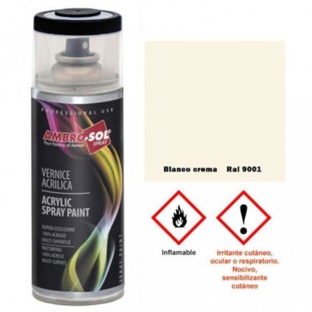 Pintura acri­lica 400 ml RAL 9001 BLANCO CREMA
