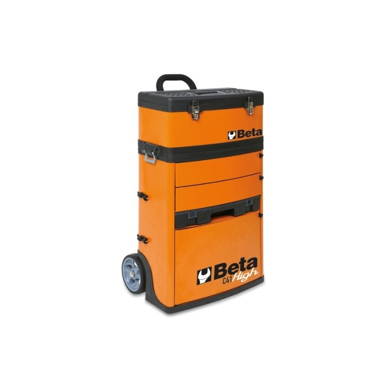 C41H-W Trolley portaherramientas con 2 módulos apilables, blanco