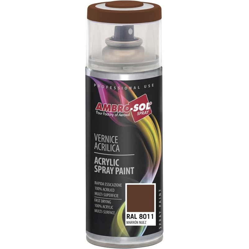 Pintura acri­lica 400 ml RAL 8011 MARRON NOGAL